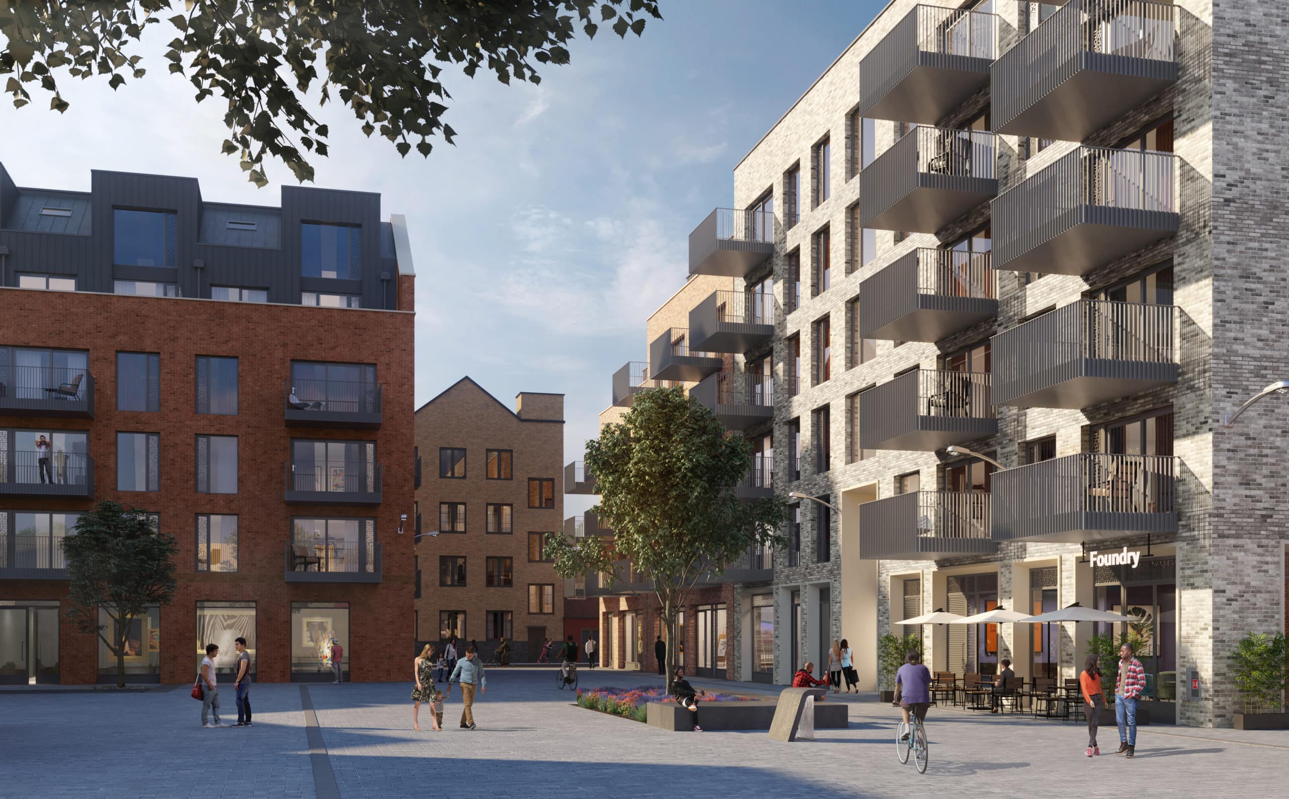 External CGI of Poplar HARCA's Stone Studios - Shared Ownership homes available on Share to Buy