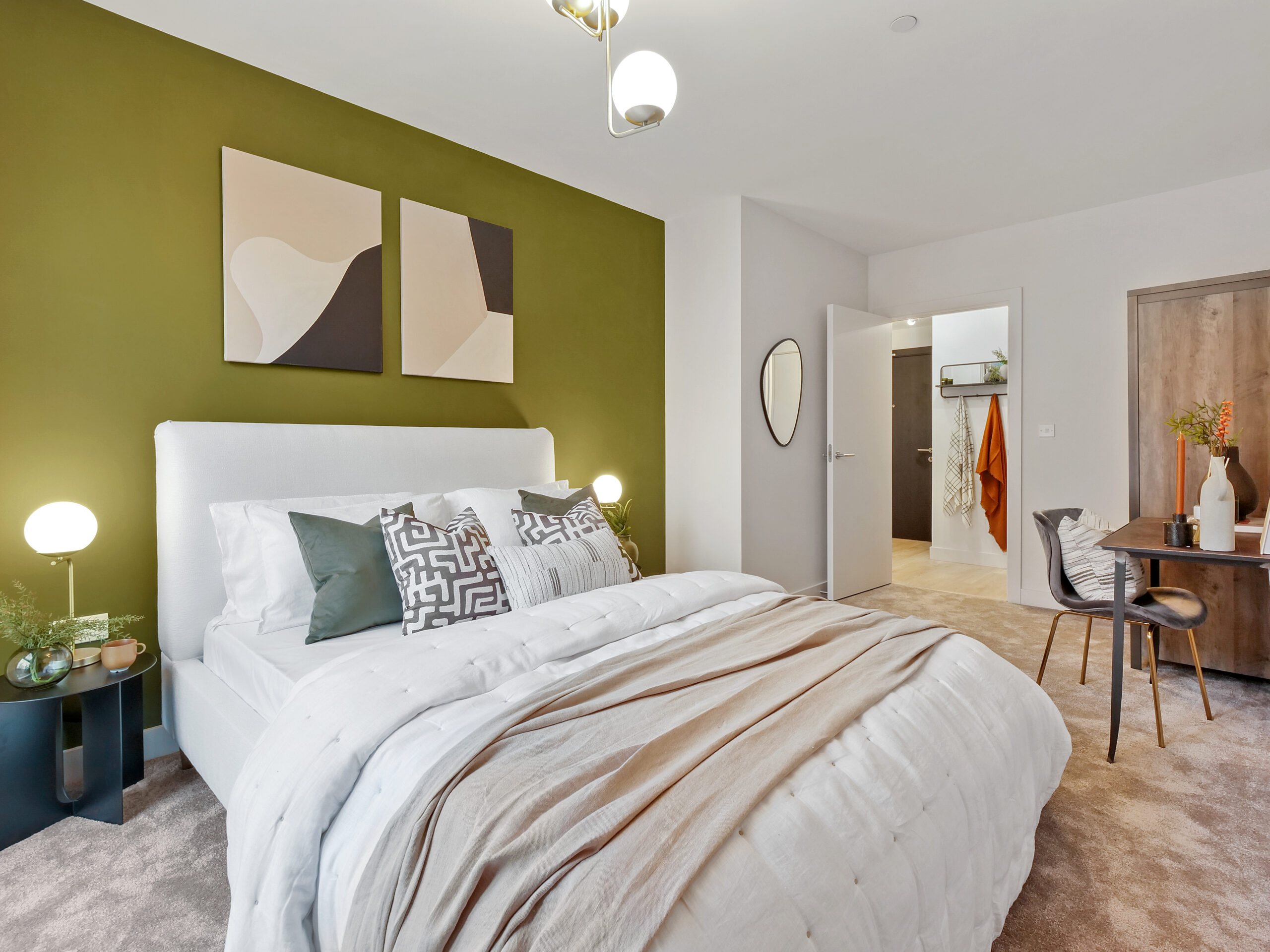 Bedroom interior at Notting Hill Genesis's Heron Quarter at Woodberry Down development - available to purchase through Shared Ownership on Share to Buy!