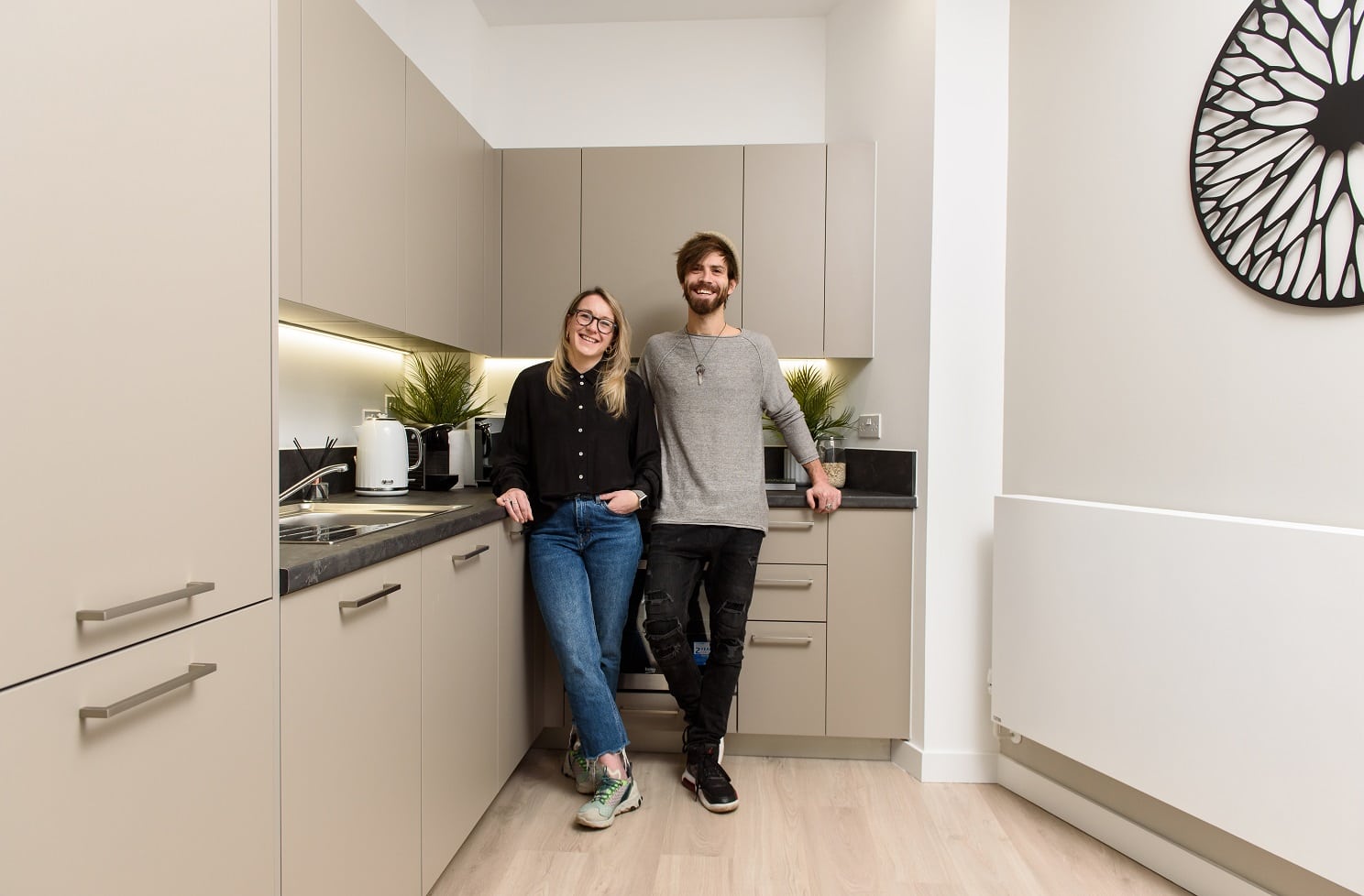Internal image of Becci and Daniel at Notting Hill Genesis’ Heron Quarter at Woodberry Down. Find your new home on Share to Buy!
