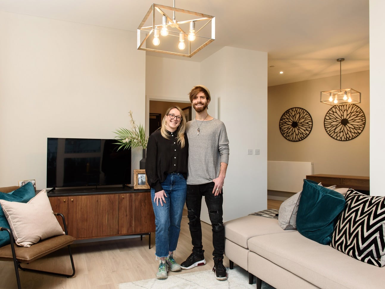 Internal image of Becci and Daniel at Notting Hill Genesis’ Heron Quarter at Woodberry Down. Find your new home on Share to Buy!