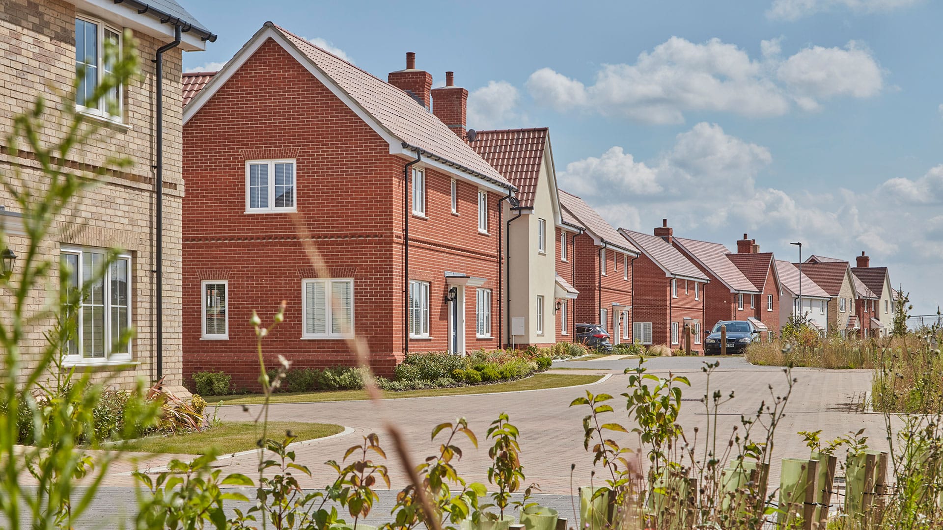 An external image of the Potters Warren development from Latimer by Clarion Housing Group - available to purchase through Shared Ownership on Share to Buy!