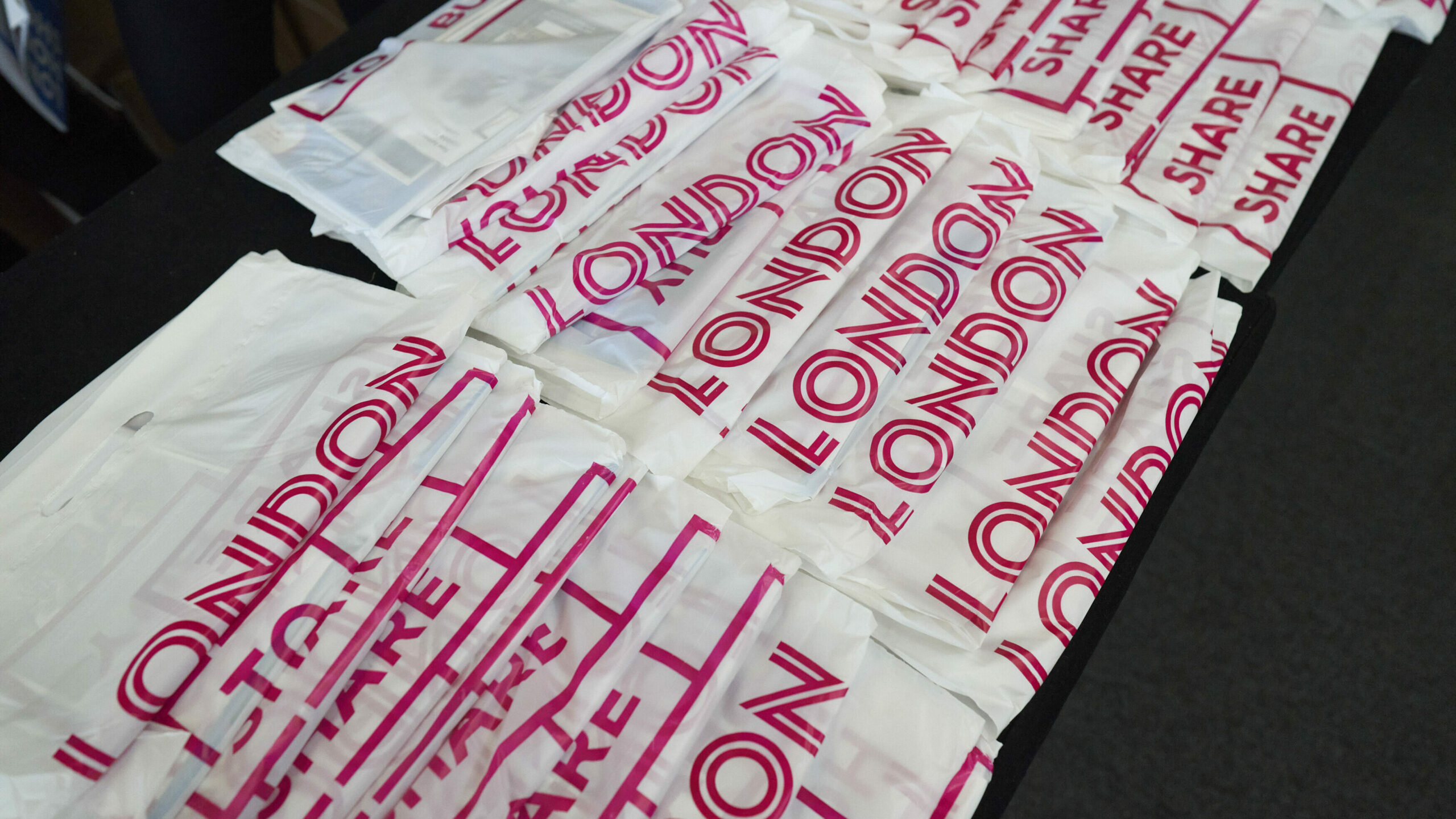 An image of London Home Show branded bags 