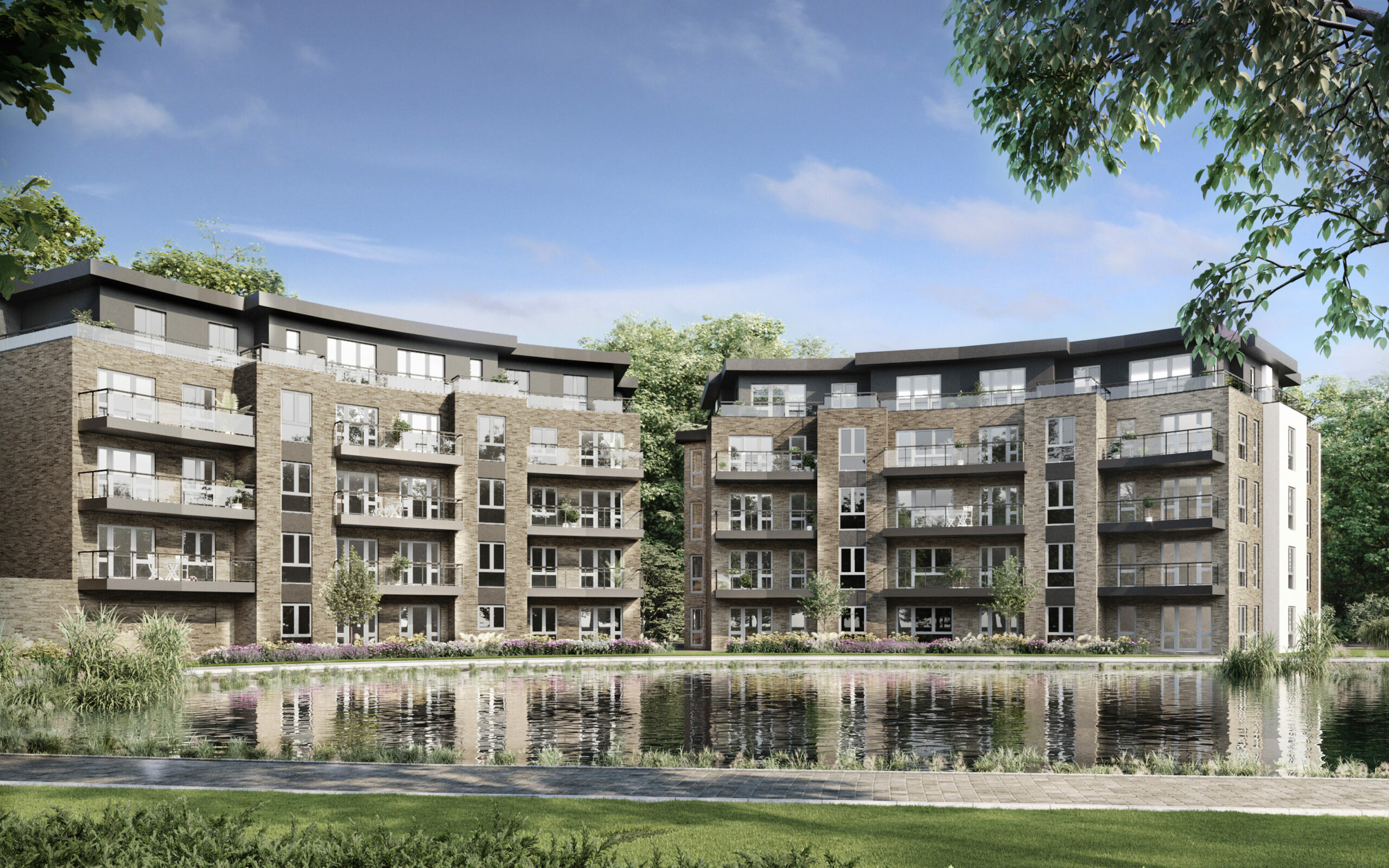 An external image of Langley Park development - available to purchase through Shared Ownership on Share to Buy!