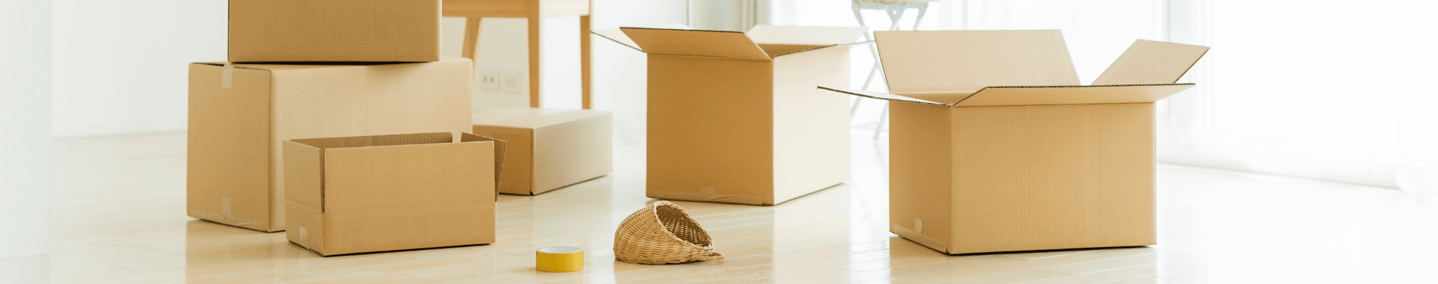 Moving boxes. Start your property search on Share to Buy!
