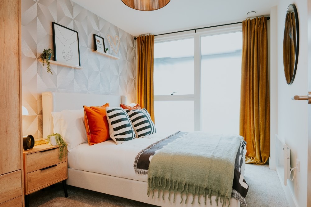 Image of a bedroom from one of Guinness Homes' Shared ownership apartments -  Start your property journey on Share to Buy!
