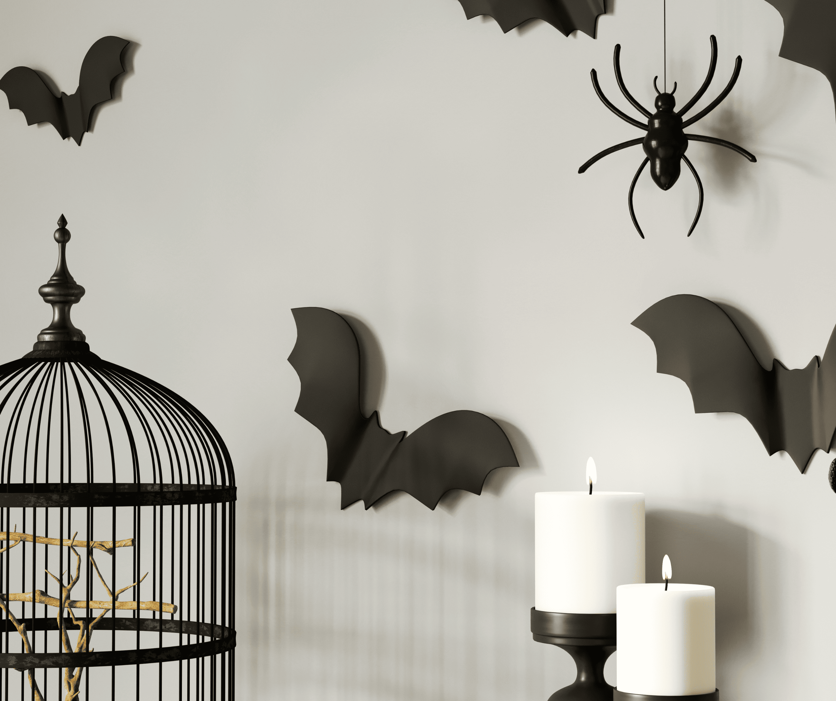A stock image of monochromatic Halloween decorations - start your search on Share to Buy today!