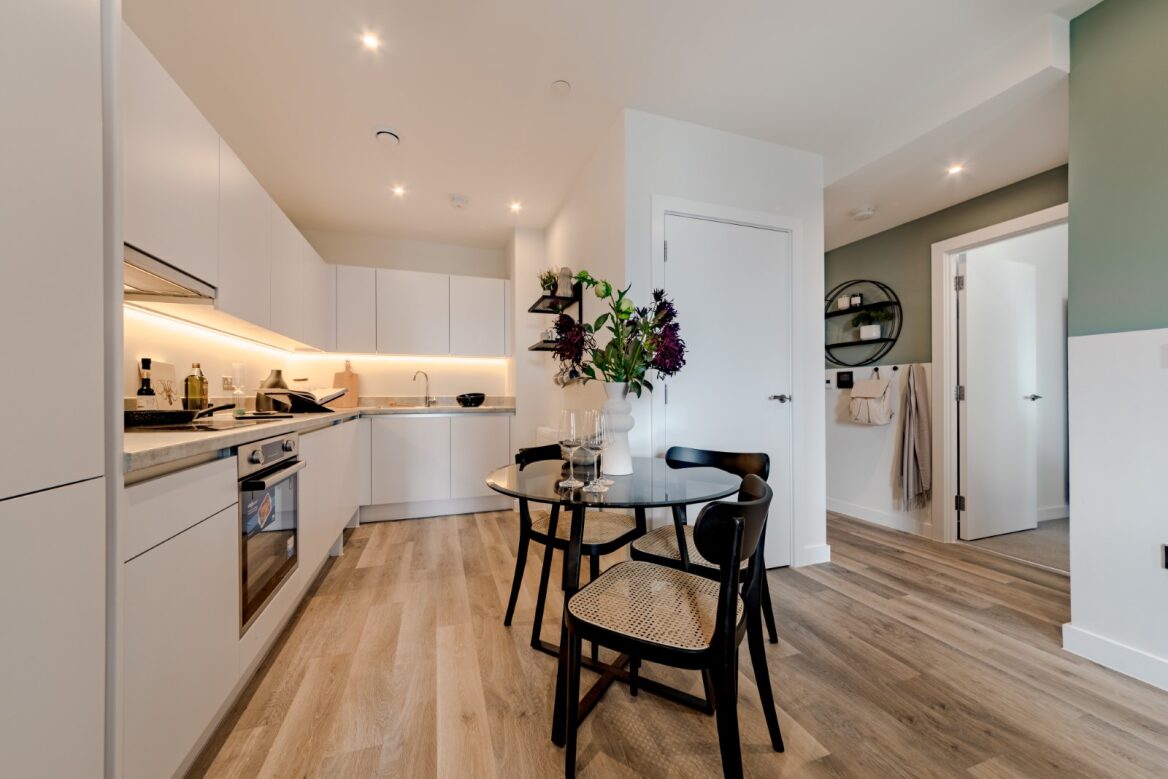 An image of a kitchen at Legal & General Affordable Homes' Acer Apartments development - available to purchase through Shared Ownership on Share to Buy