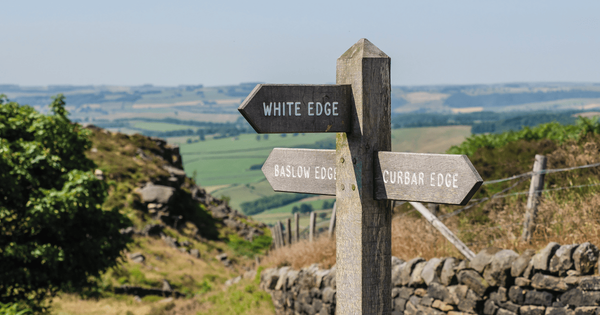 Image of a sign in Derbyshire. Start your property journey on Share to Buy!