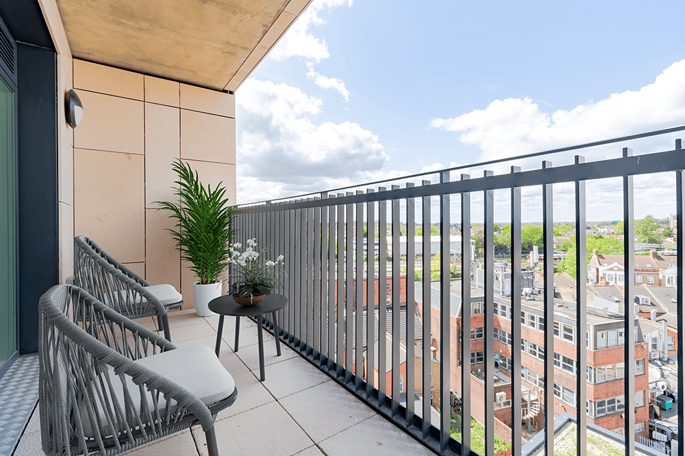 Image of the balcony of Harrow & Wealdstone Heights development from Origin Housing - available to purchase through Shared Ownership on Share to Buy!