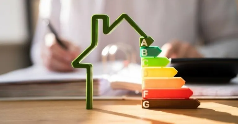 a small home model with energy rating scale from A to G