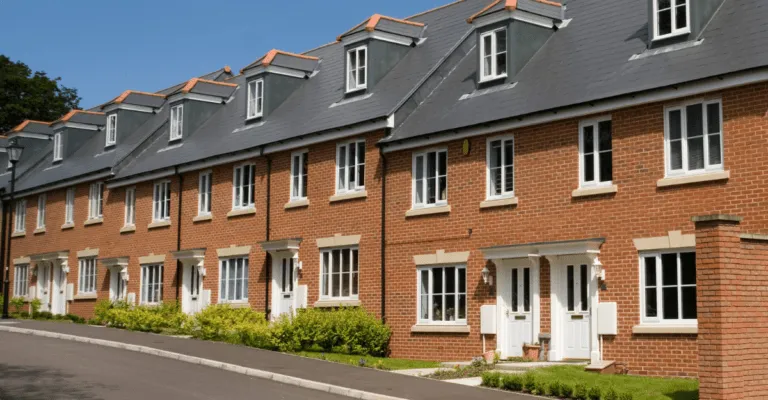 outdoor view of new build terrace houses