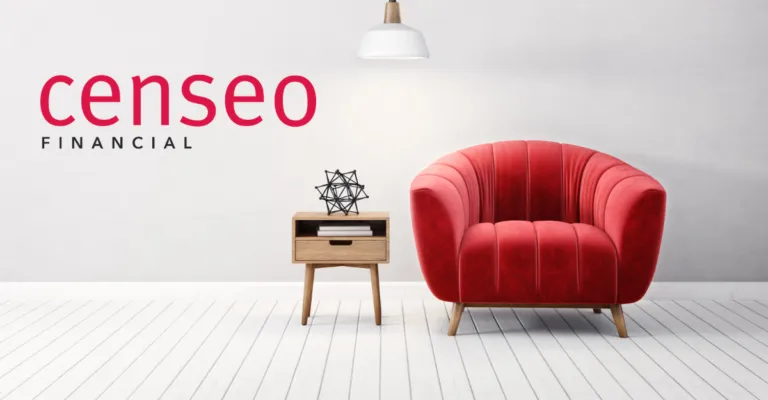 censeo financial logo with pink chair and table