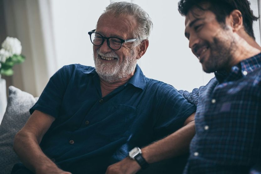 Father and son spending quality time together at home