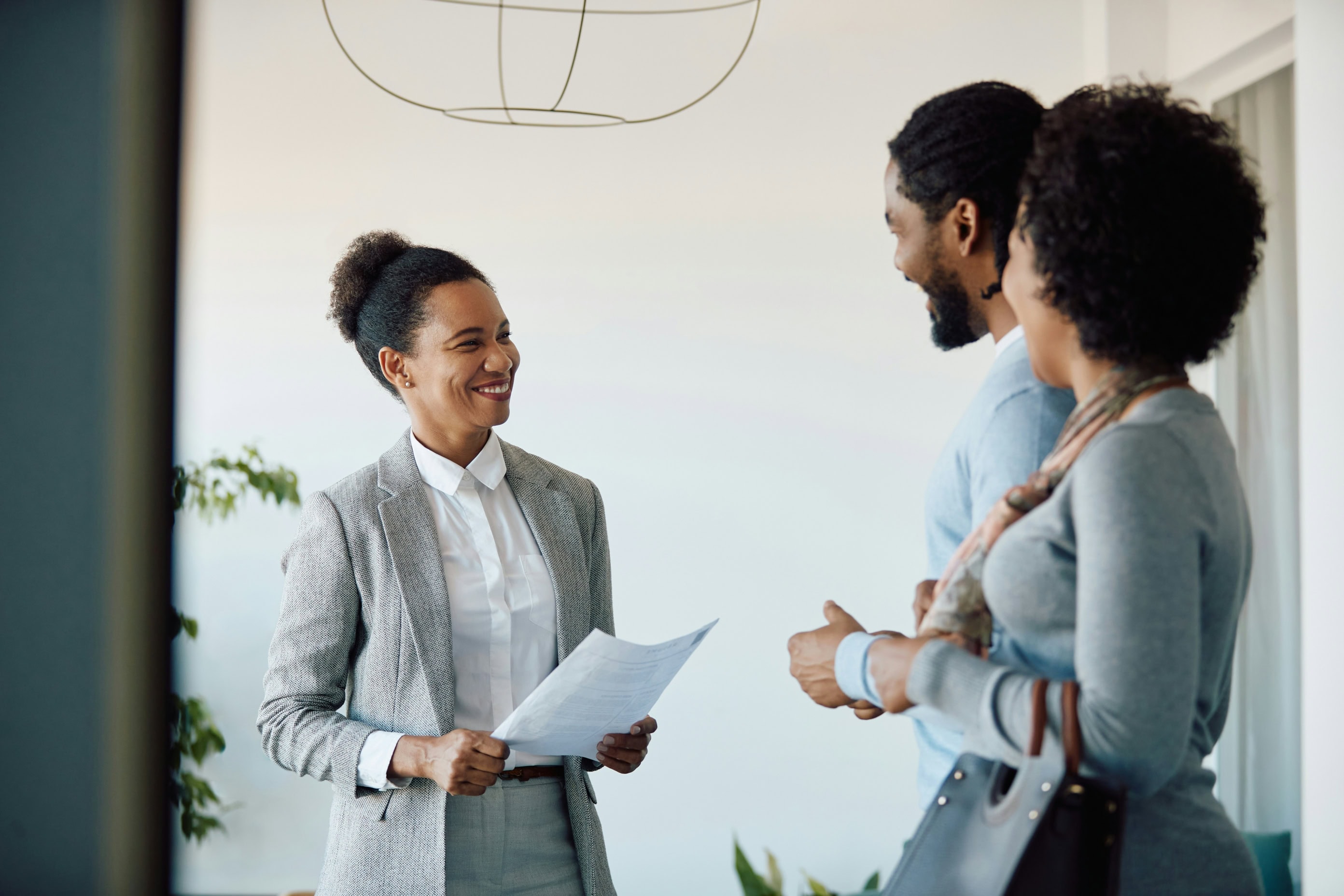 Couple attending a property viewing
