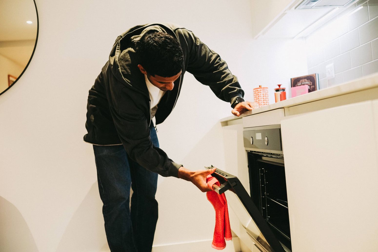 Stock image of a man in his kitchen