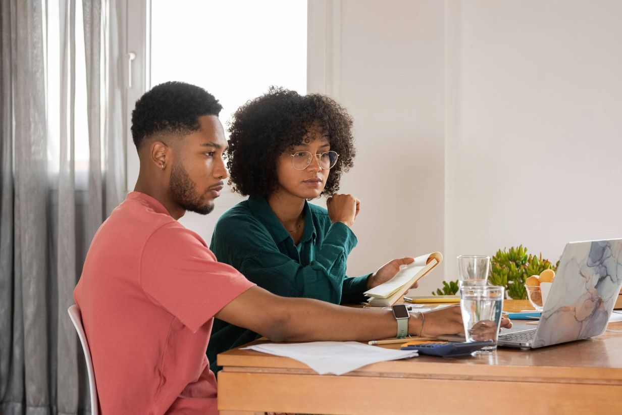 Couple sorting their finances