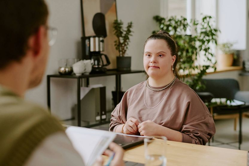Young lady getting mortgage advice